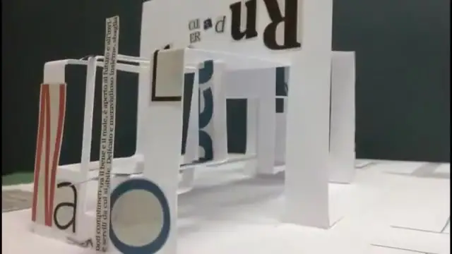 Composizione tipografica tridimensionale realizzata in laboratorio