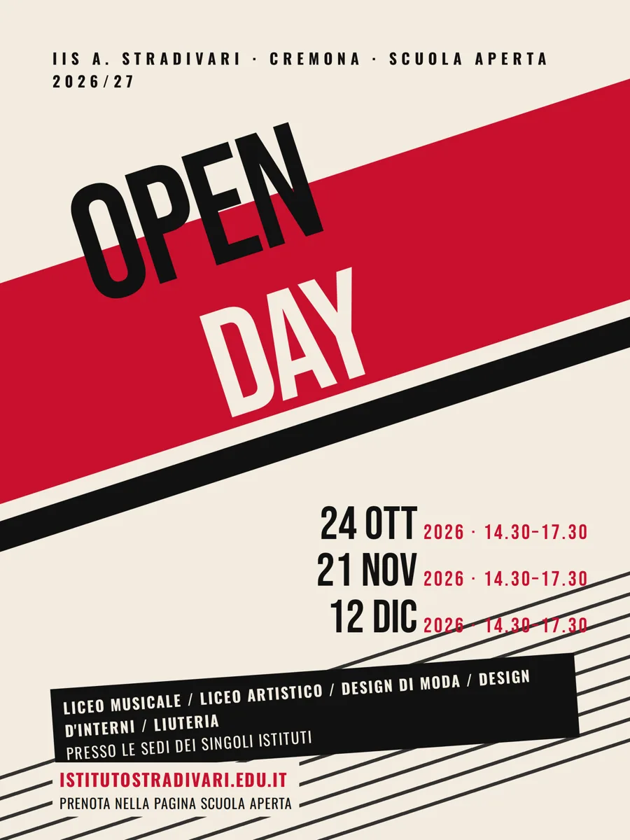 Poster Open Day 2026 in stile Futurismo